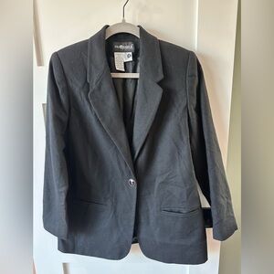 Sag Harbor Woman’s Blazer Jacket Size 6 petite 100% Pure Wool Black